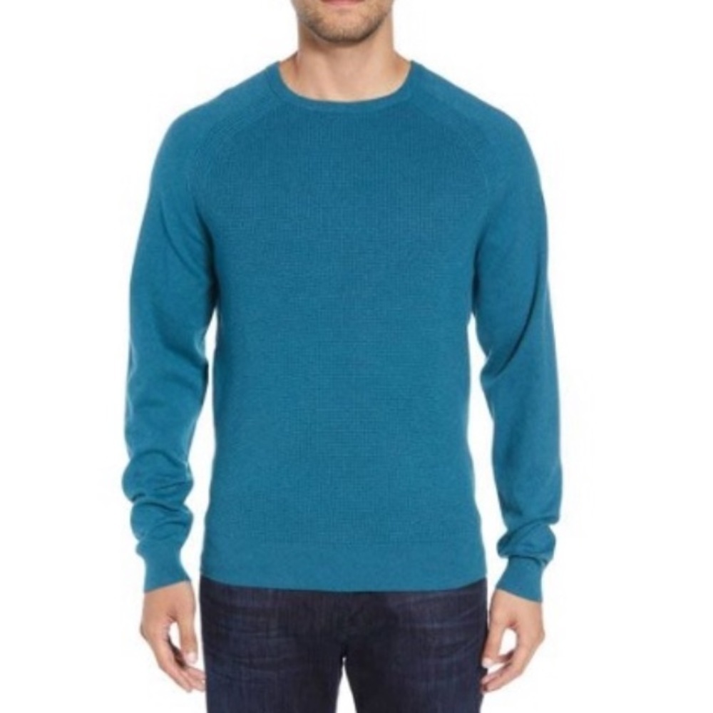 NEW Cutter & Buck Mens Lakemon Mixed Stitch Crewneck Sweater Size 2XB/2TG Blue